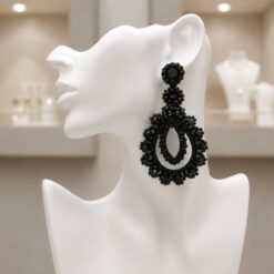 Cercei negri handmade Nocturne – Lacrimă neagră EZO