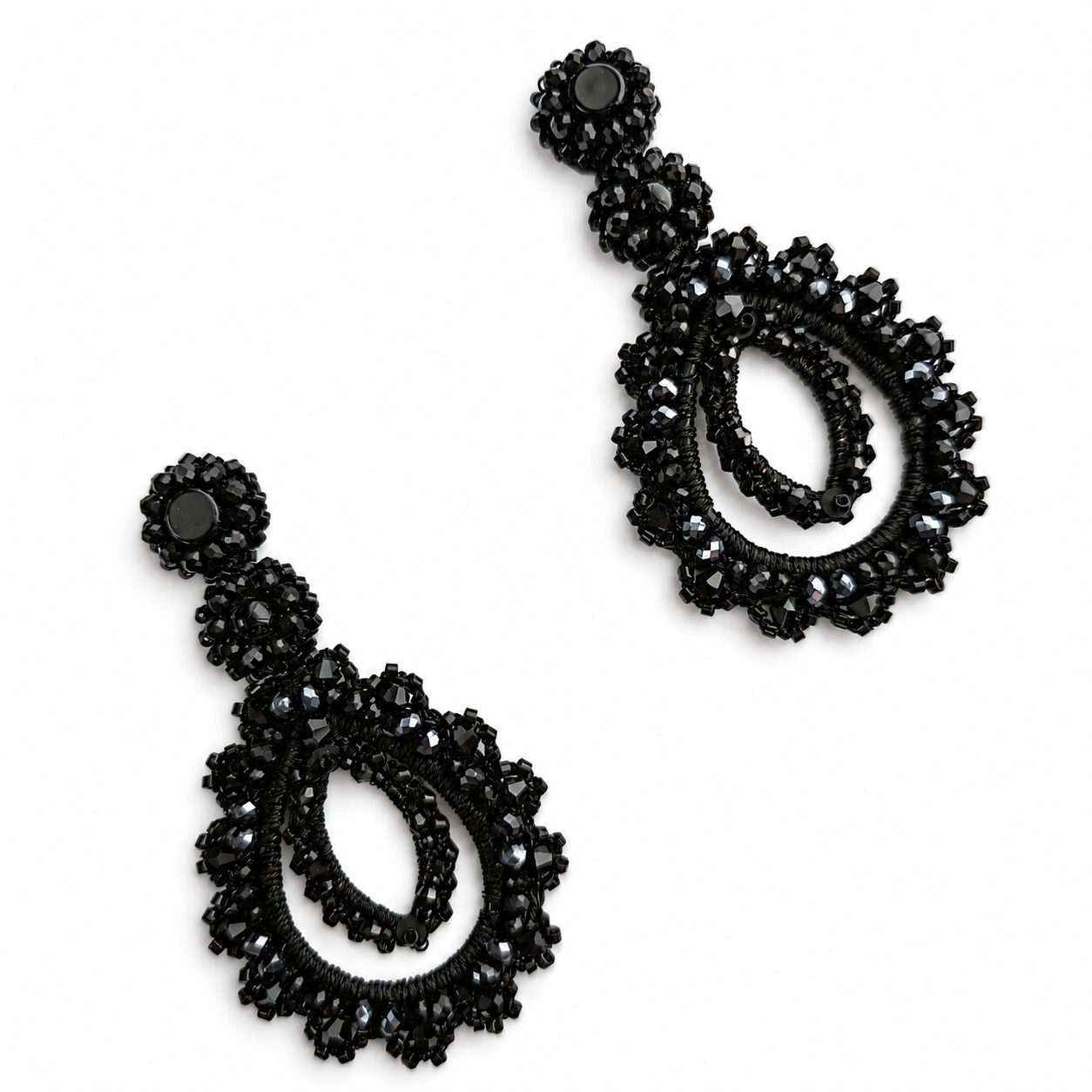 Cercei negri handmade Nocturne – Lacrimă neagră EZO