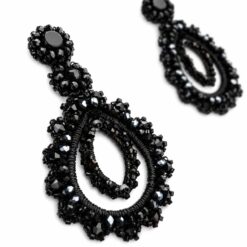 Cercei negri handmade Nocturne – Lacrimă neagră EZO