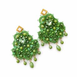 Cercei tatting verzi Jardin – Candelabru verde EZO