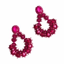 Cercei tatting fuchsia Arcadă florală handmade EZO