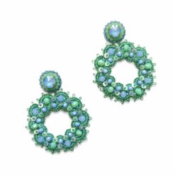 Cercei tatting verde bleu Laguna EZO