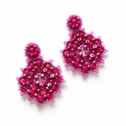 Cercei fucsia cu cristale Fuchsia Bloom – EZO Store