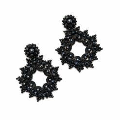 Cercei negri romb Noir handmade EZO