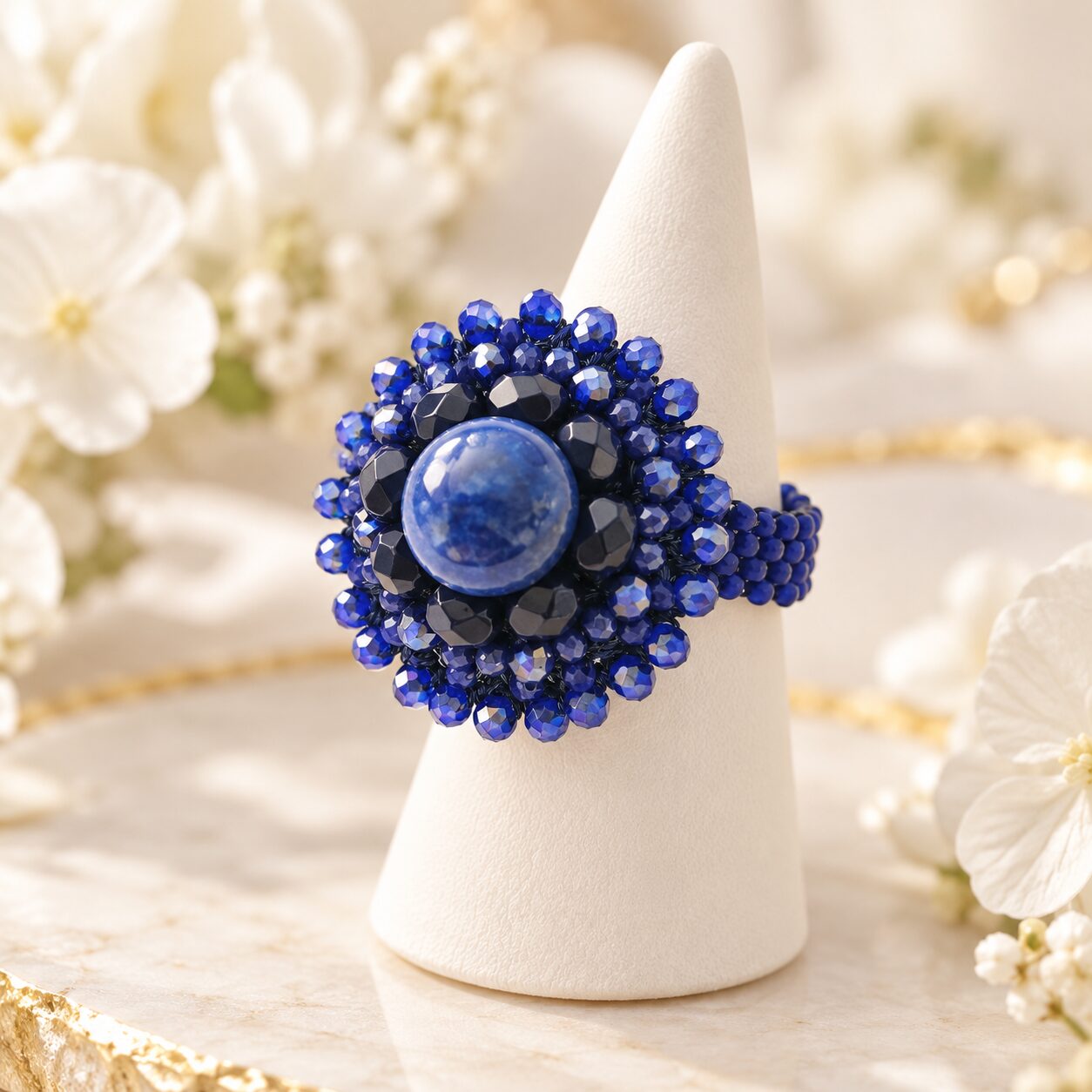 inel lapis lazuli Lapis Bloom statement handmade EZO