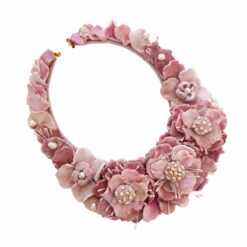 Colier roz cu perle de cultură Sakura – flori roz pudrat EZO