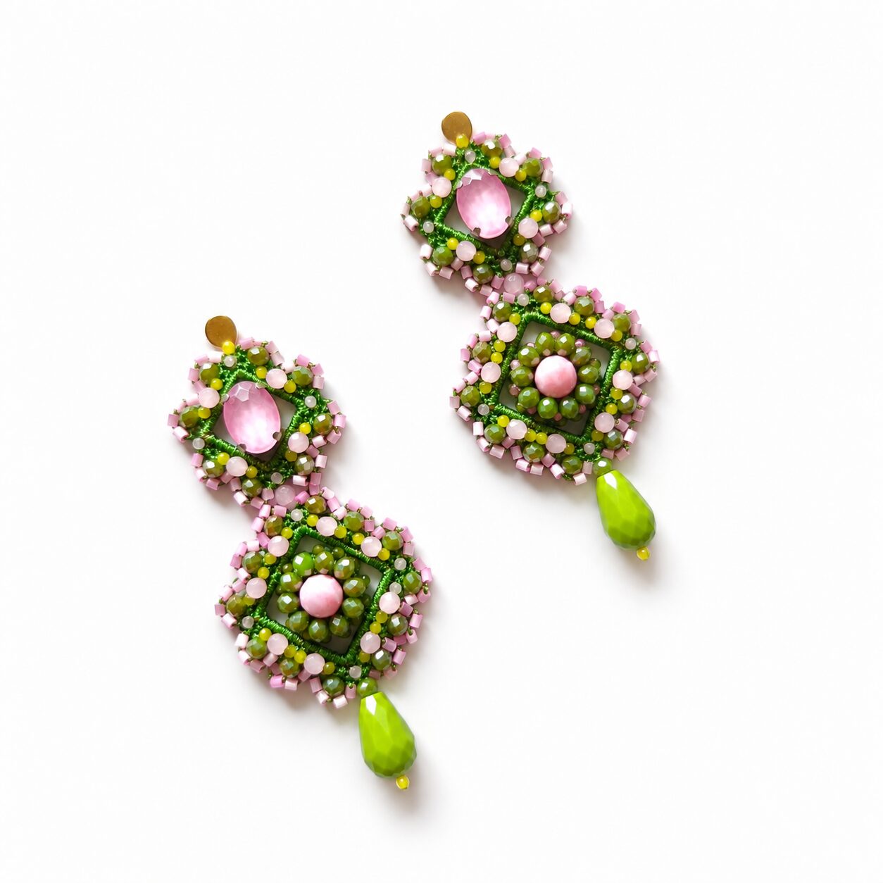 Cercei verde oliv Olive Rose – EZO Store