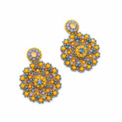 Cercei statement galben gri Soleil handmade – EZO