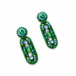 cercei verzi cu cristale Emerald Garden EZO