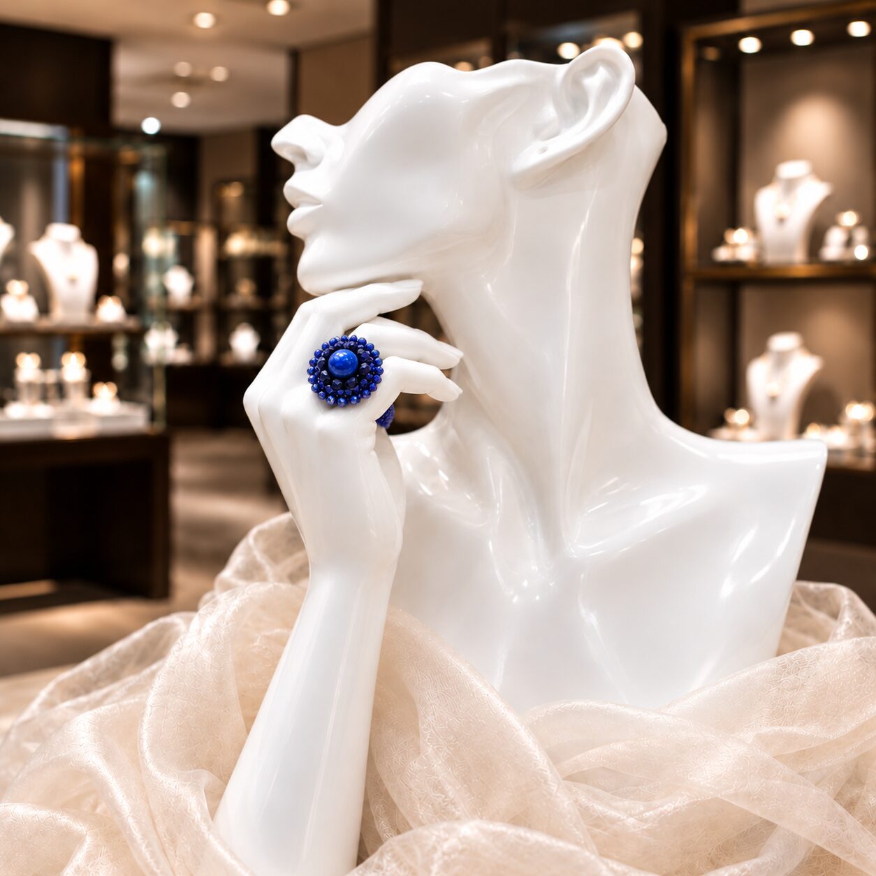 Lapis Bloom – inel statement cu lapis lazuli - imagine 2
