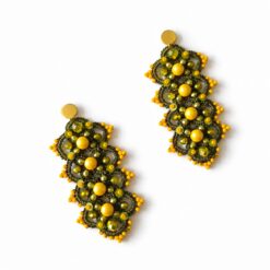 cercei galbeni kaki Yellow Olive EZO Store