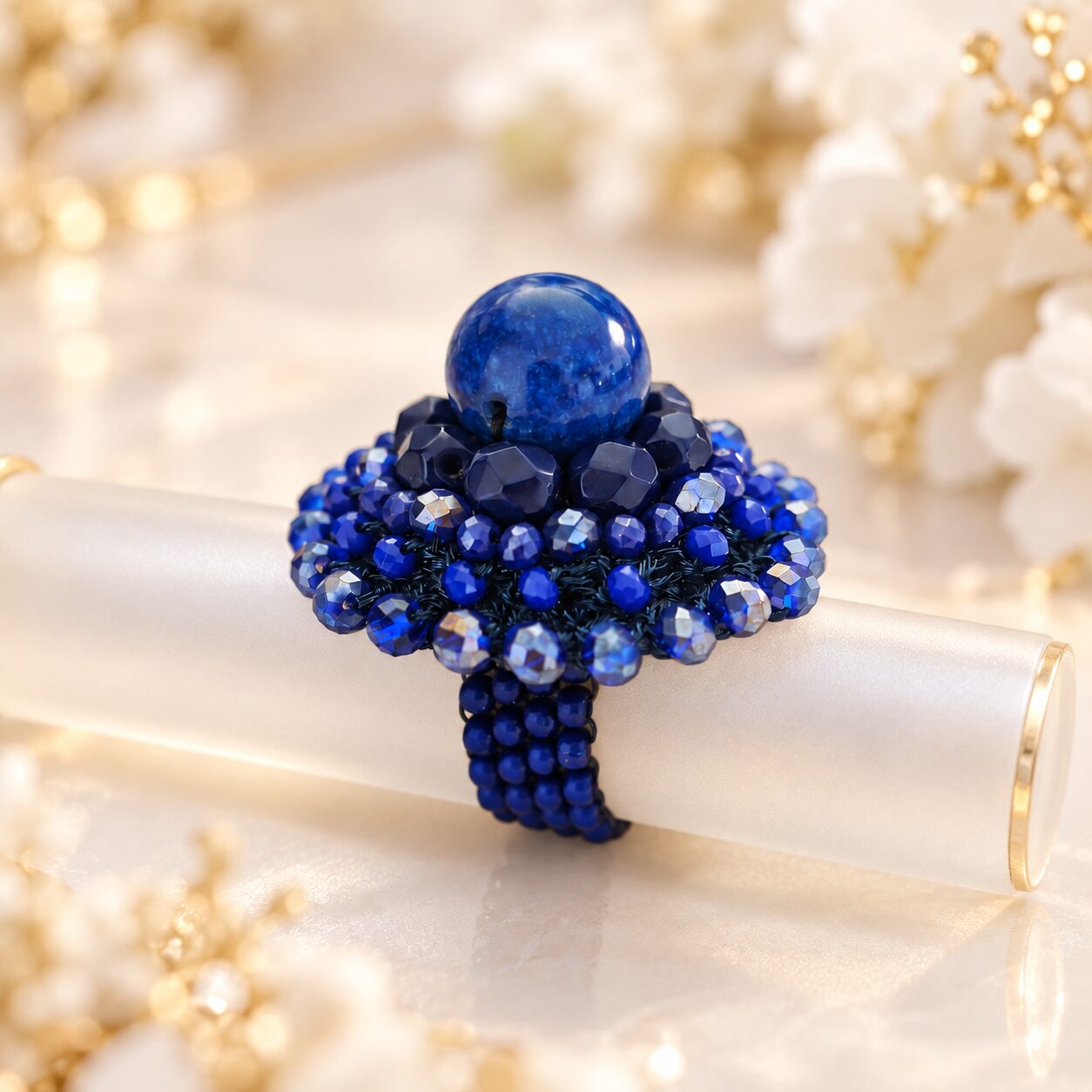 Lapis Bloom – inel statement cu lapis lazuli - imagine 3