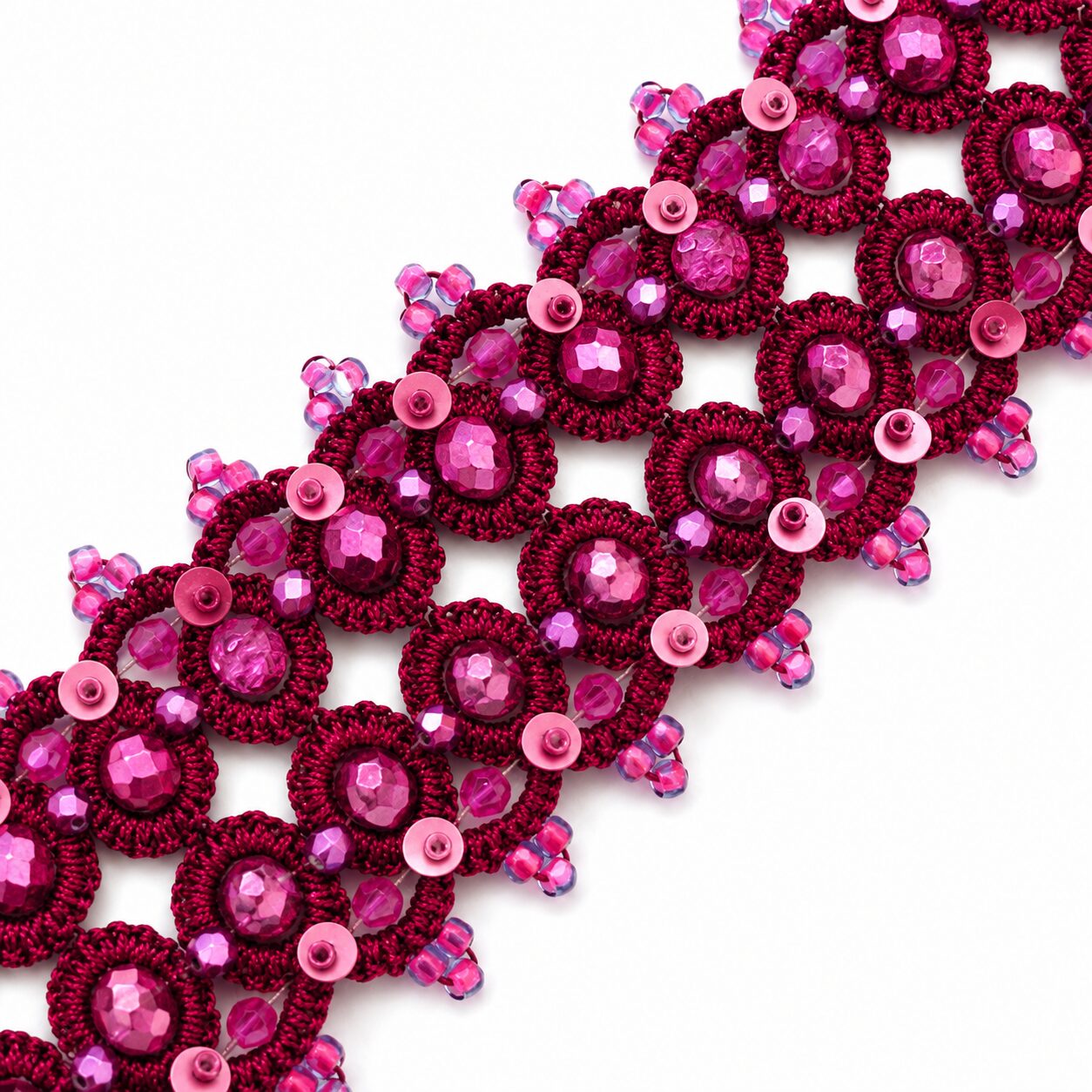 Brățară Fuchsia – dantelă tatting - imagine 3