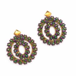 Cercei Emerald Violet handmade verde și mov – EZO