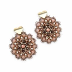 Cercei Nude Mandala handmade cu inimă aurie – EZO