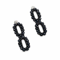 Cercei negri cu cristale Noir Link – EZO Store