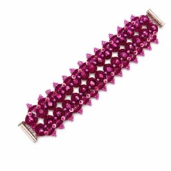 Brățară fuchsia handmade din dantelă tatting EZO